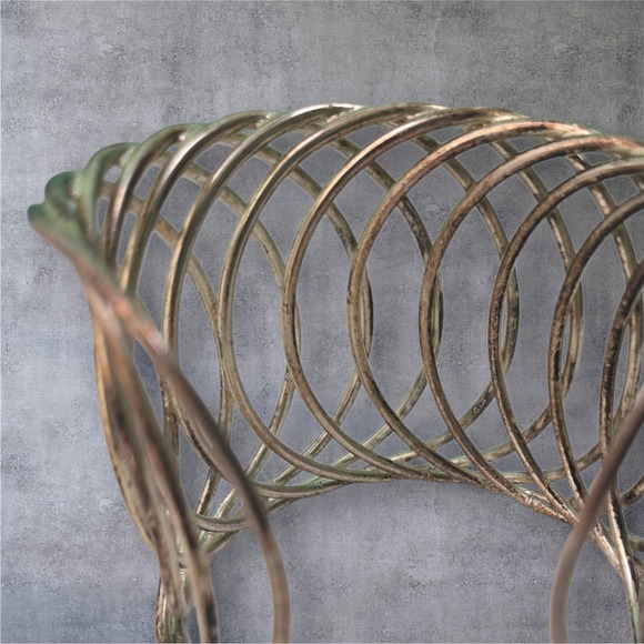 Vintage Ornate Metal Wire Cuff Bracelet Boho 2 Inch Wide - Picture 4 of 8